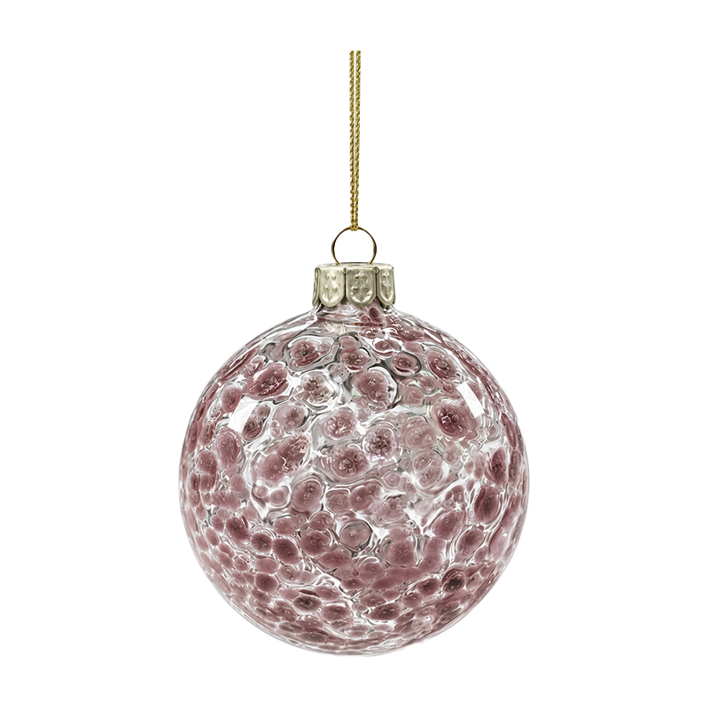 Adorno Navideño Colgante Bola Fucsia Vidrio