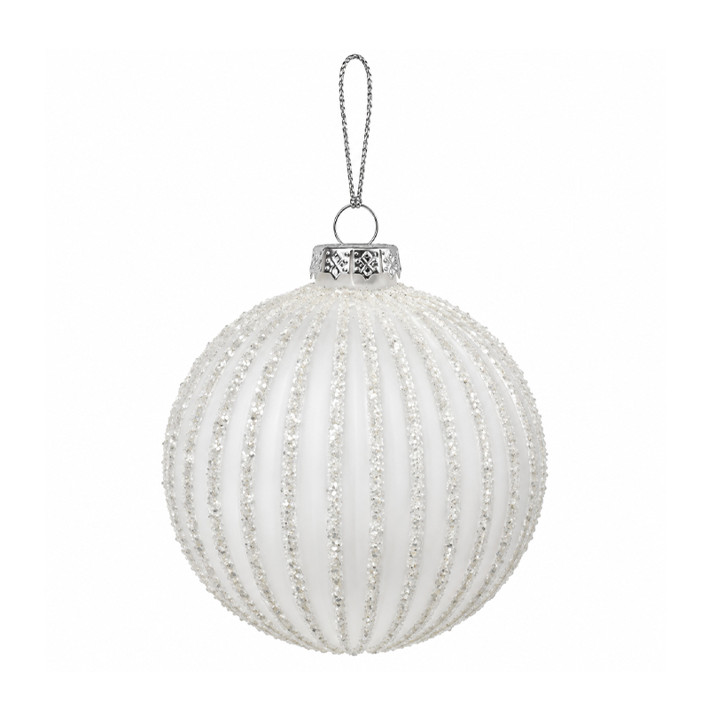 Adorno Navideño Colgante Arena Escharchado Vidrio 10cm