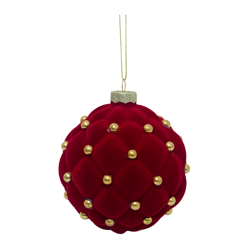 Adorno Colgante Bola Red Oro Vidrio 10cm