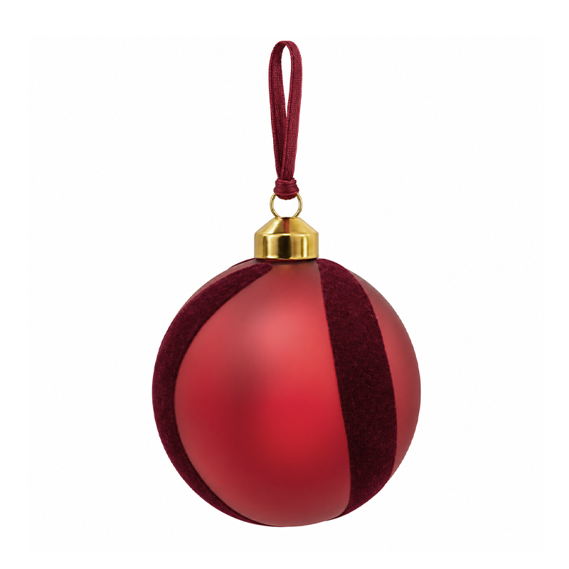 Adorno Colgante Bola Red Velvet Vidrio 10cm 