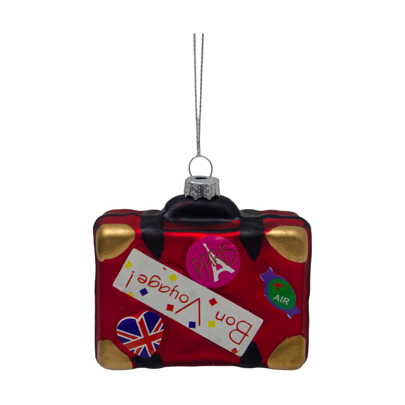Adorno Navideño Colgante Bon Voyage de Vidrio