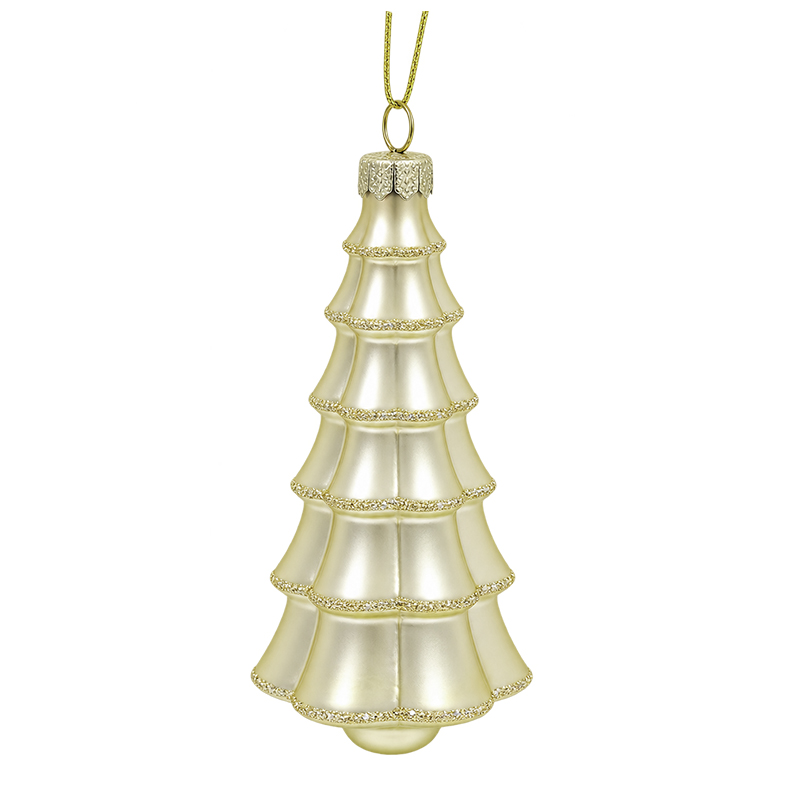 Adorno Navideño Colgante Árbol Oro 11 cm de Vidrio
