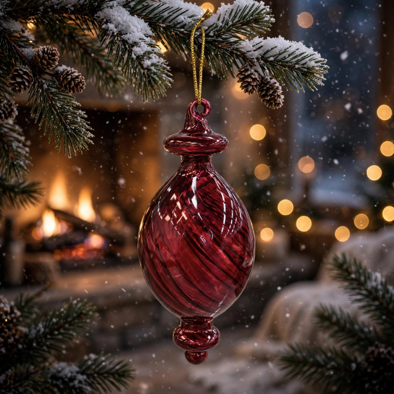 Adorno Navideño Colgante Borgoña de 18 cm