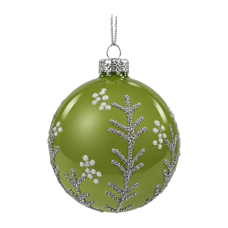 Adorno Navideño Colgante Winter Verde de Vidrio