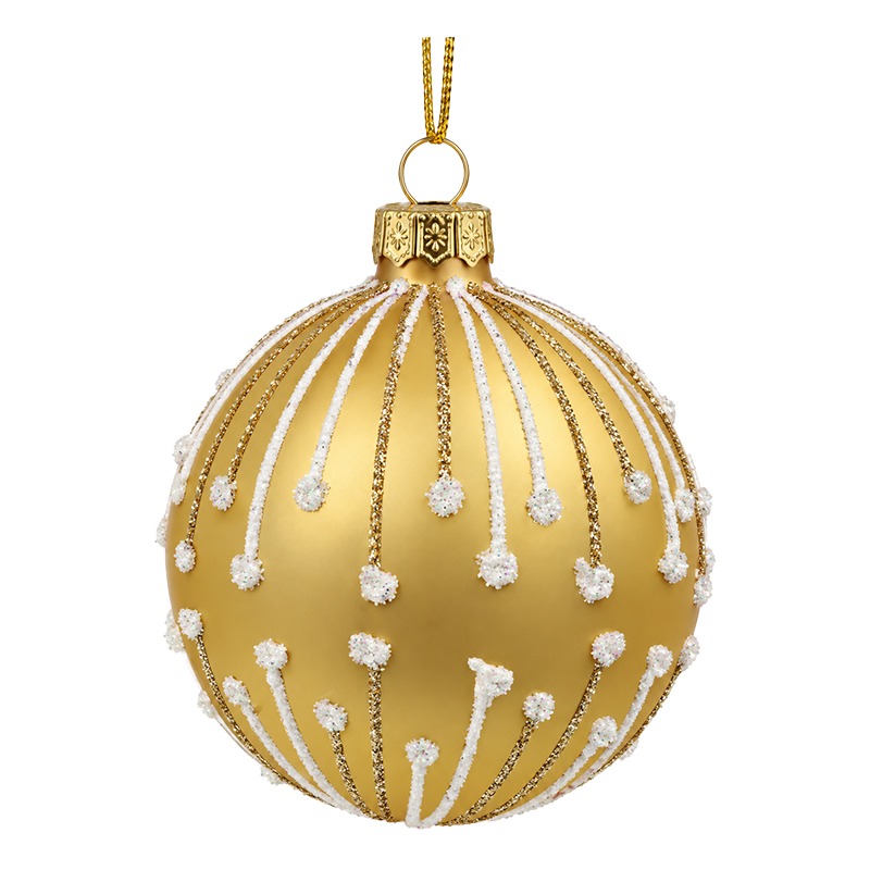 Adorno Navideño Colgante Oro Wishes de Vidrio