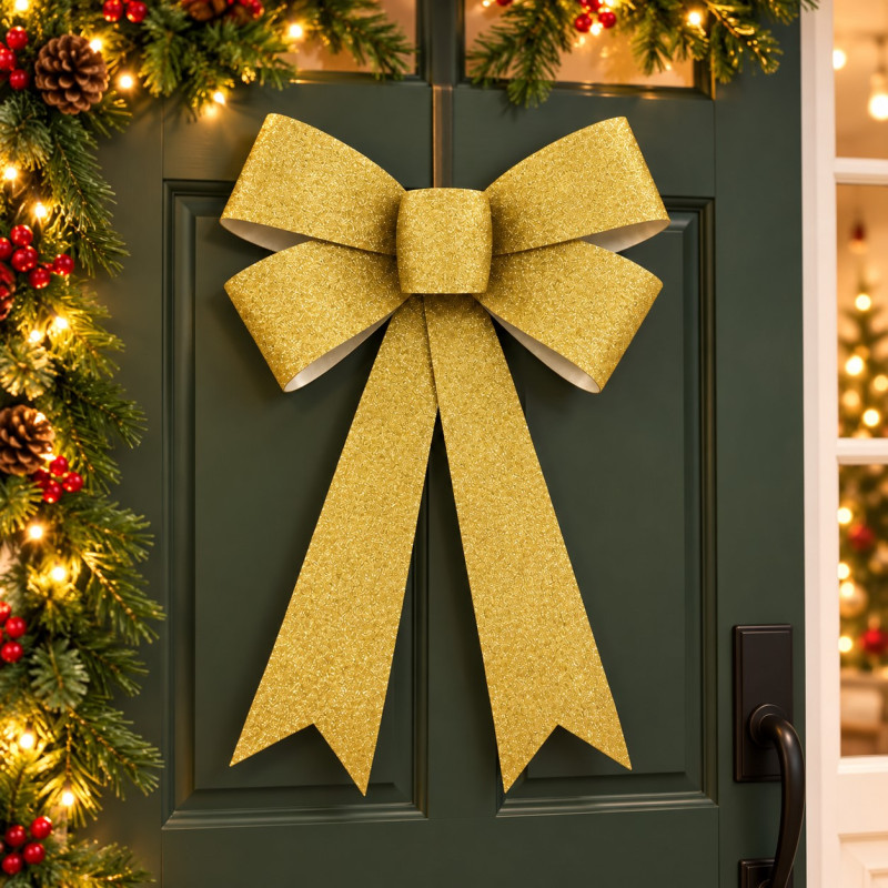 Lazo de Navidad Oro Escarcha