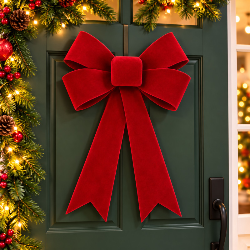 Lazo de Navidad Rojo Velvet 