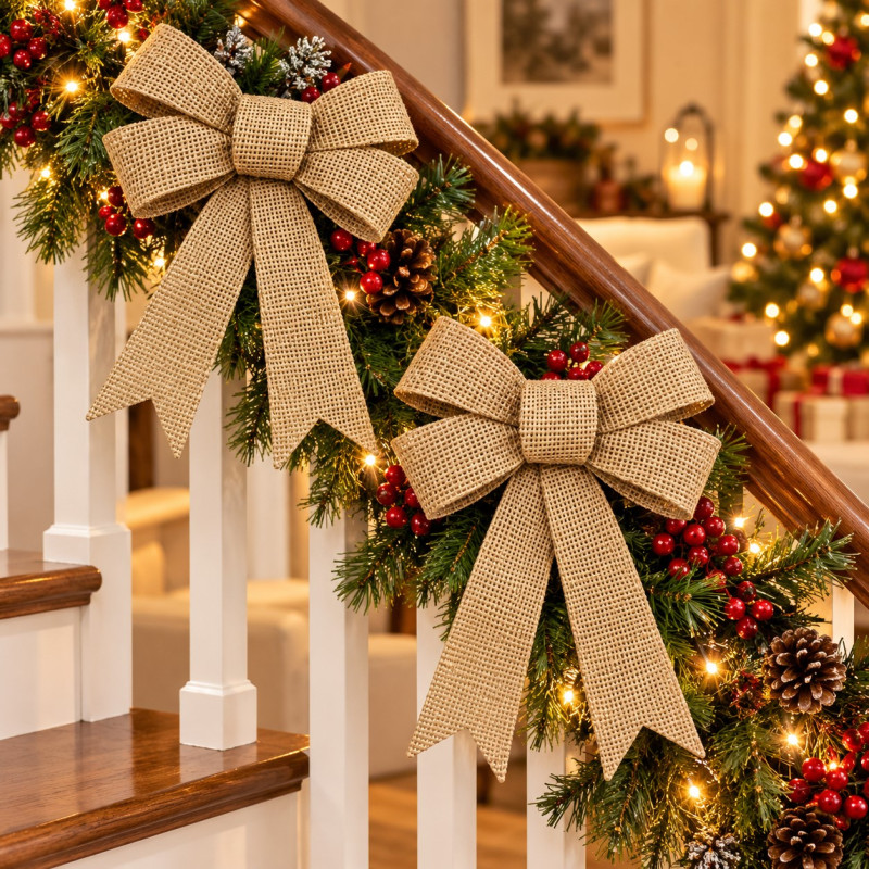 Lazo de Navidad Jute 2 Piezas
