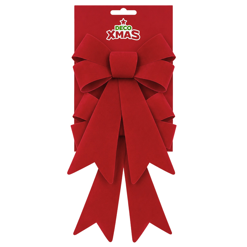 Lazo de Navidad Rojo Velvet 2 Piezas 