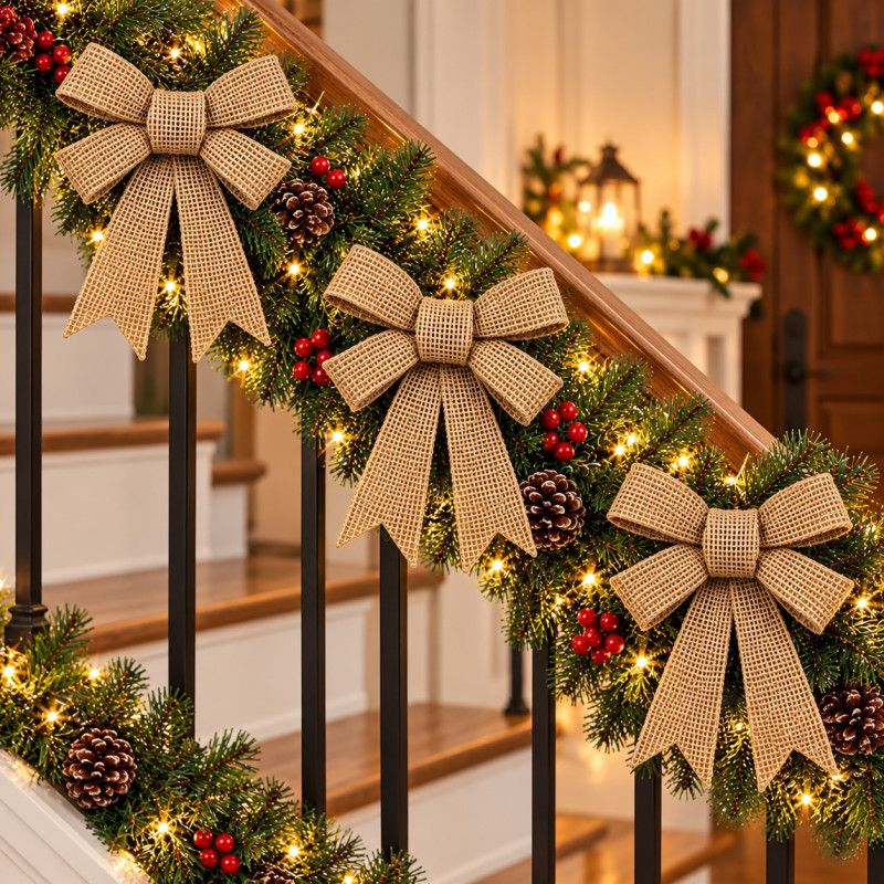 Lazo de Navidad Jute 3 Piezas 