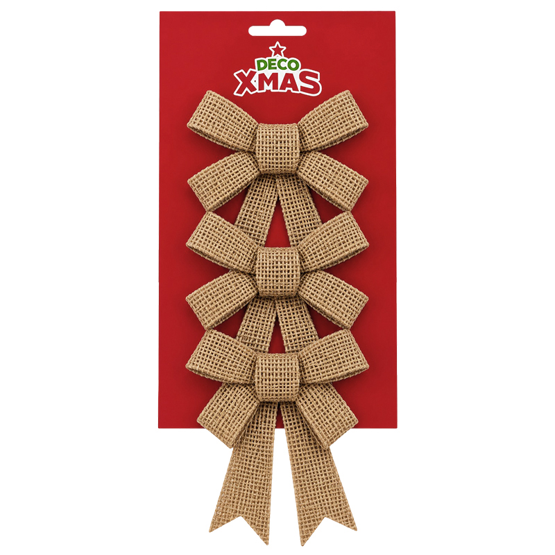 Lazo de Navidad Jute 3 Piezas 