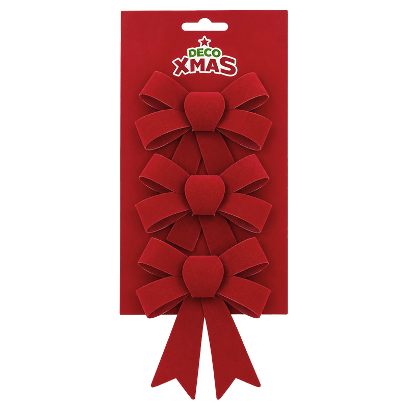 Lazo de Navidad Rojo Velvet 3 Piezas 