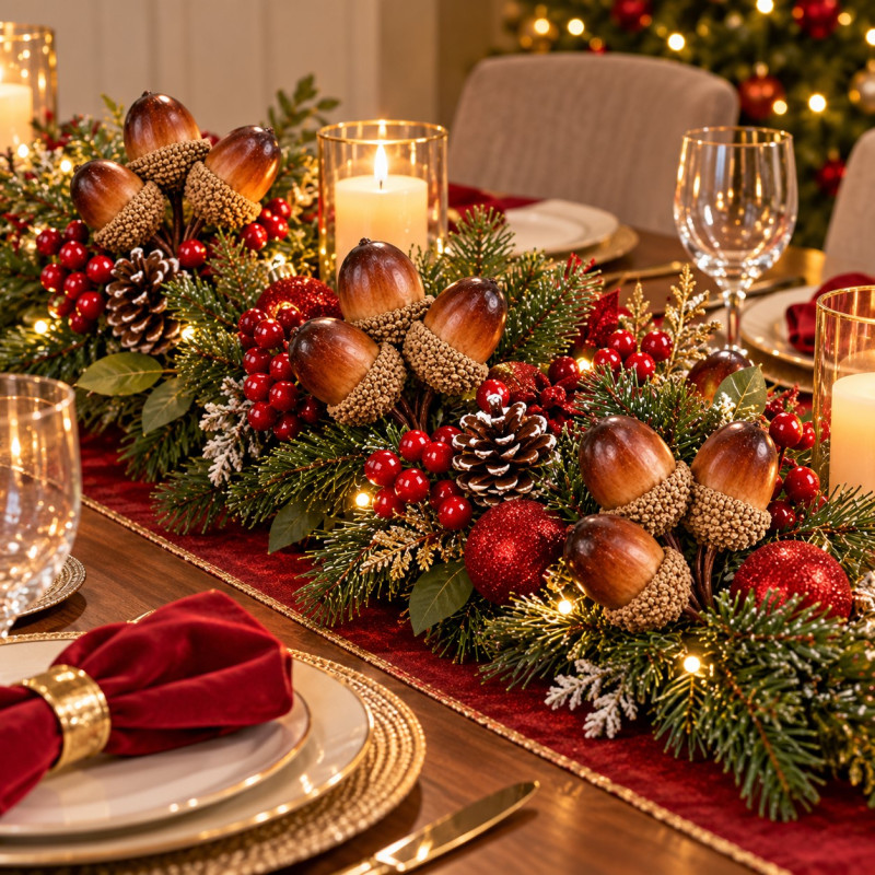 Pick Bellotas Navideñas 6 Piezas 
