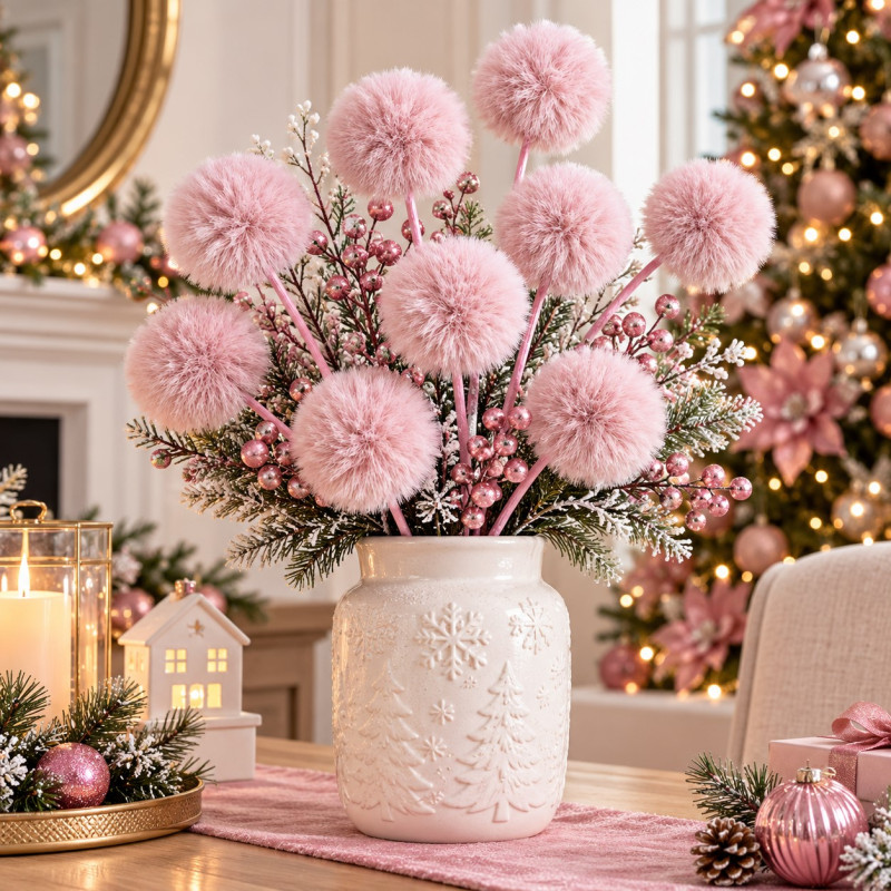Rama Cotton Christmas Beauty Rosa 60cm 