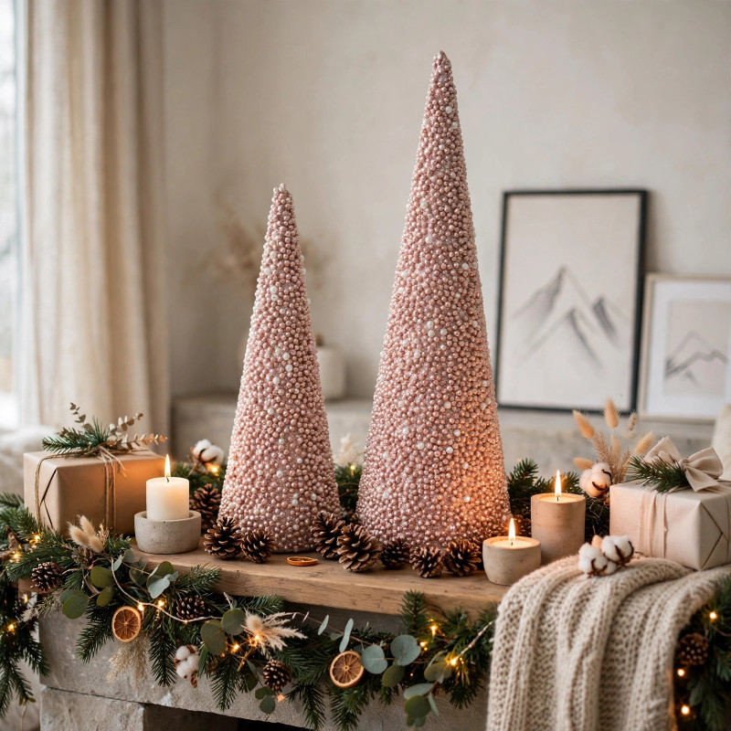 Árbol 2 Piezas Rosa Xmas 42cm
