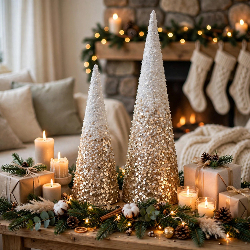 Árbol 2 Piezas Champagne Xmas 42cm
