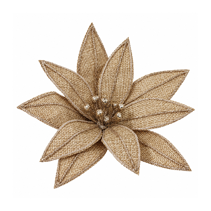 Flor Decorativa Dorada de 20cm