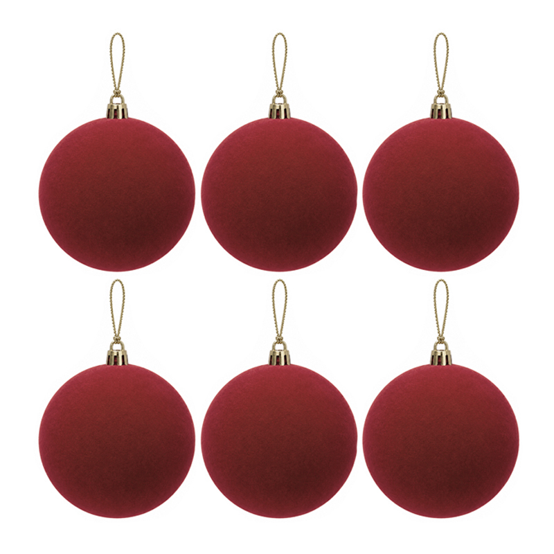 Bola Navideña Roja de 8cm 6 Piezas