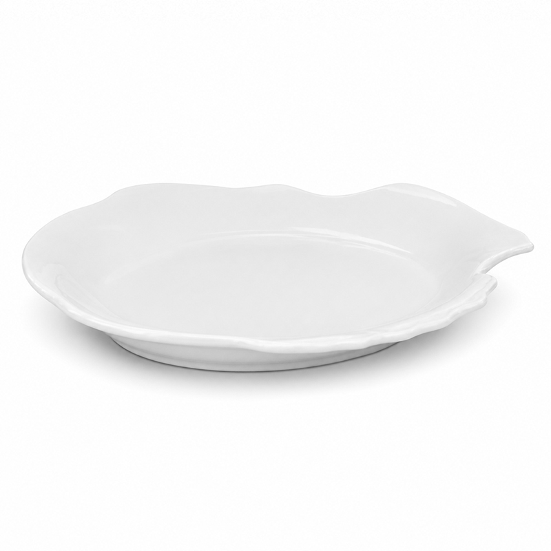 Bandeja de Cerámica Diseño de Pez Blanca 25x29x3cm