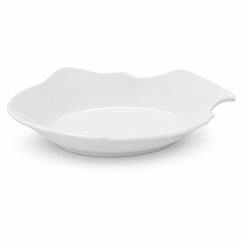 Bandeja de Cerámica Diseño de Pez Blanca 15.5x19.5x3cm