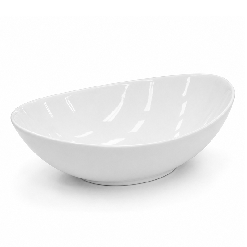 Bandeja de Cerámica Oval Blanco 16x26x7cm