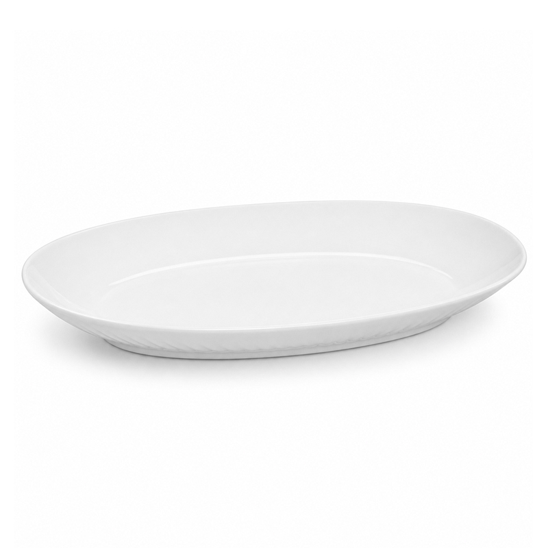 Bandeja de Cerámica Oval Blanca 19x31x4cm