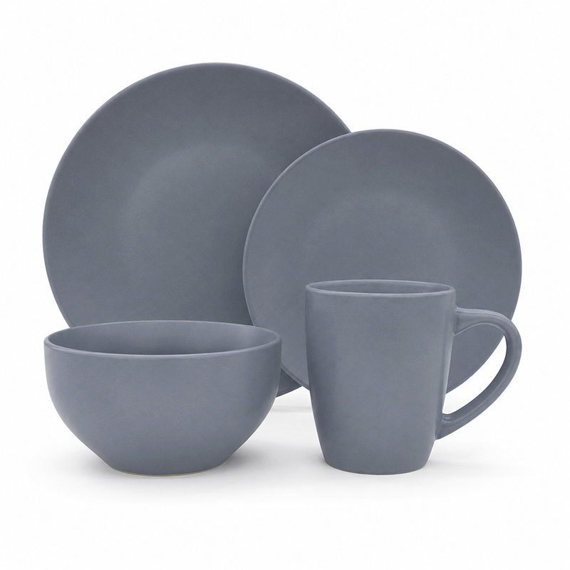 Vajilla Vareo Mate 16 Piezas Gris 