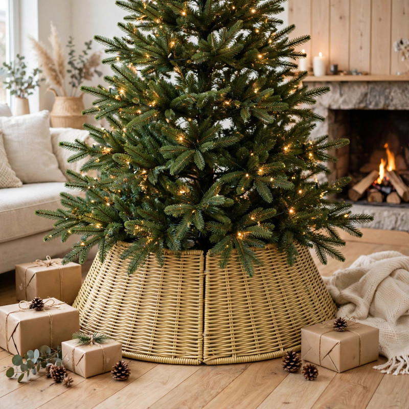 Faldón Tejido para Base de Árbol Navideño 4 Piezas 