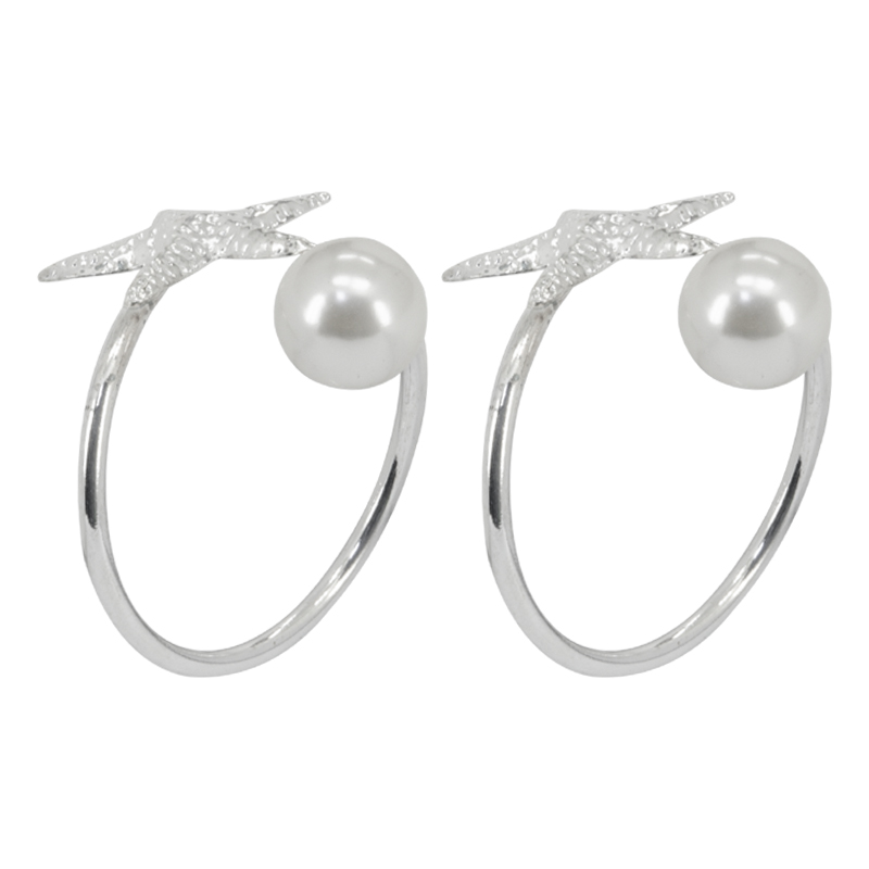 Anillo Porta Servilletas Perla Plata X2