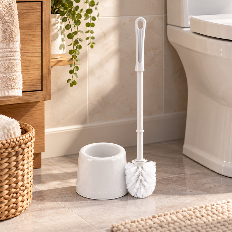 Porta Cepillo Blanco para Baño