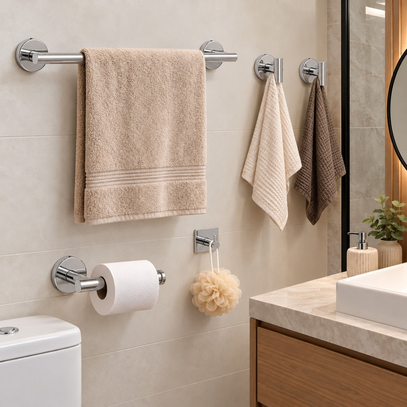 Accesorios para Baño Voila Cromado de 5 Piezas