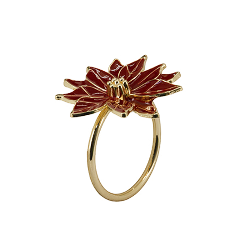 Anillo para Servilleta Diseño de Flor Ponsetia