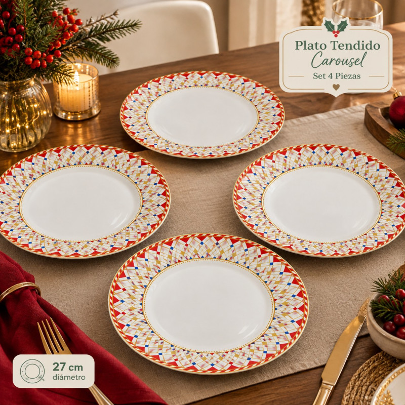 Plato Tendido Carousel Set 4 Piezas 27cm