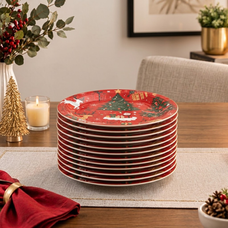 Plato 18cm Árbol Navidad 10 Unidades