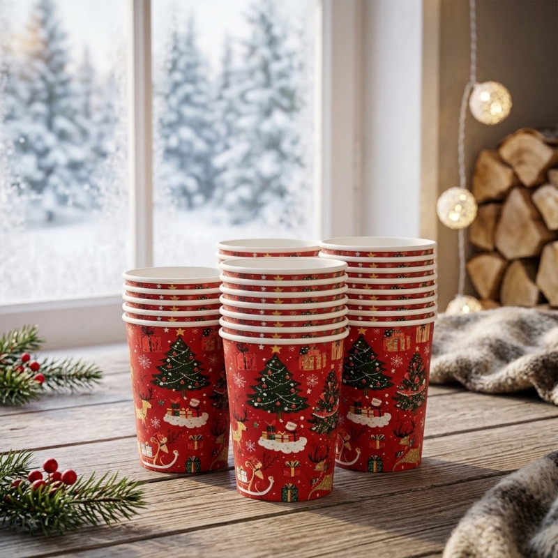 Vaso 9oz Árbol Navidad 10 Unidades
