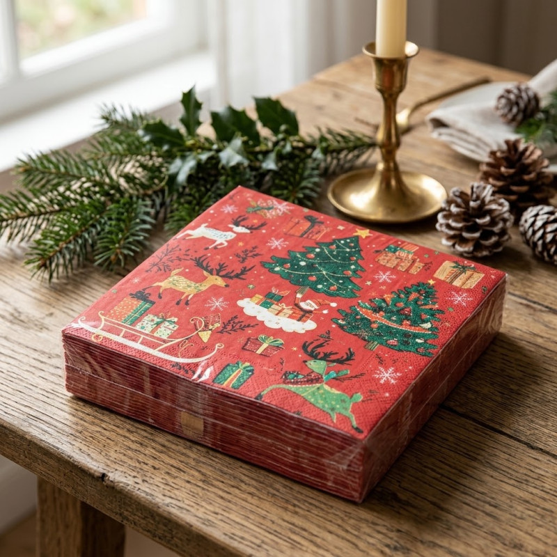 Servilleta 33x33cm Árbol Navidad 20 Unidades