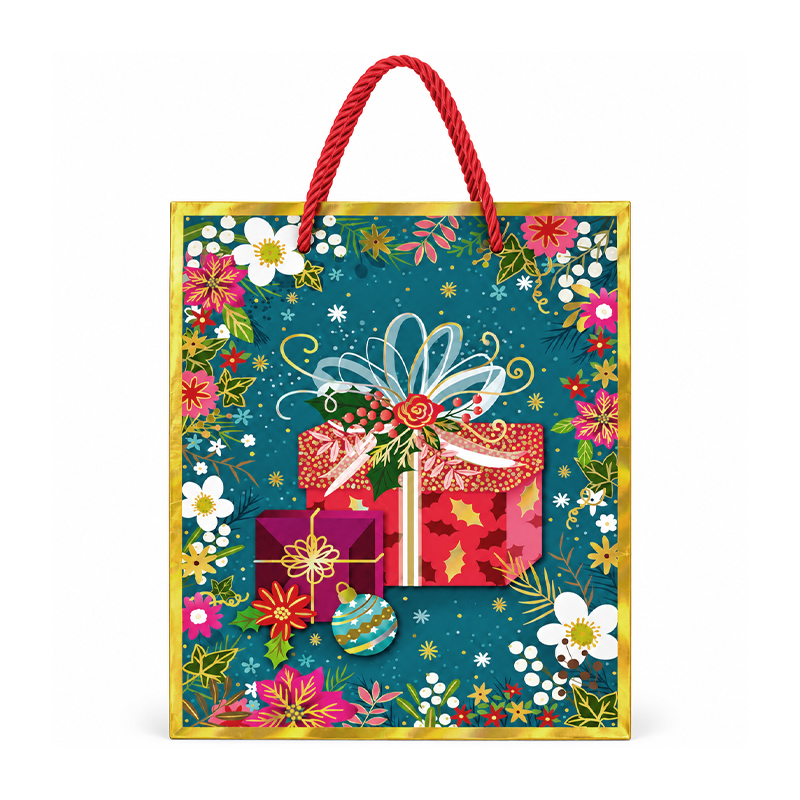 Funda de Regalo Navideña Brillante de 23X18X8cm