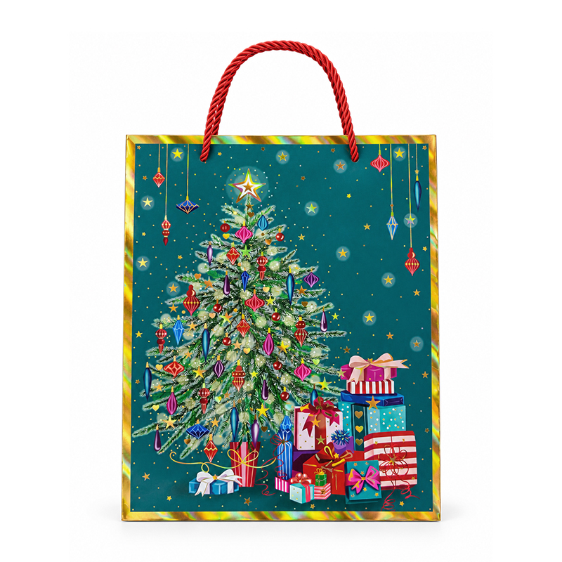 Funda de Regalo Navideña Brillante de 32X26X10cm 