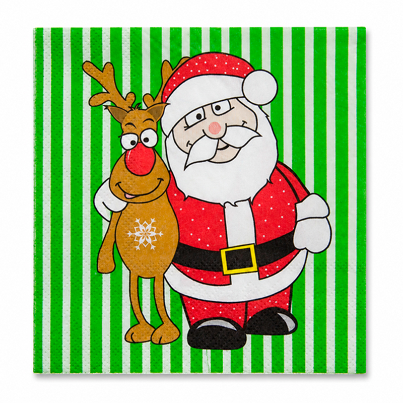 Servilleta Santa Reno 33x33cm 20 Unidades