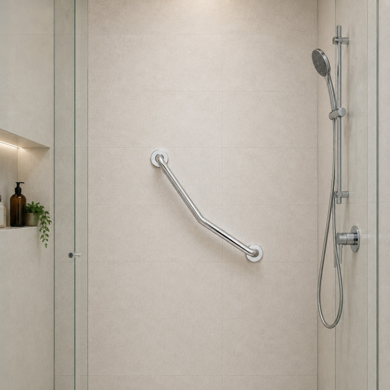 Soporte de Baño Curvo 32x480mm Cromo