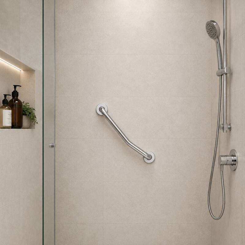 Soporte de Baño Curvo 25x390mm Cromo