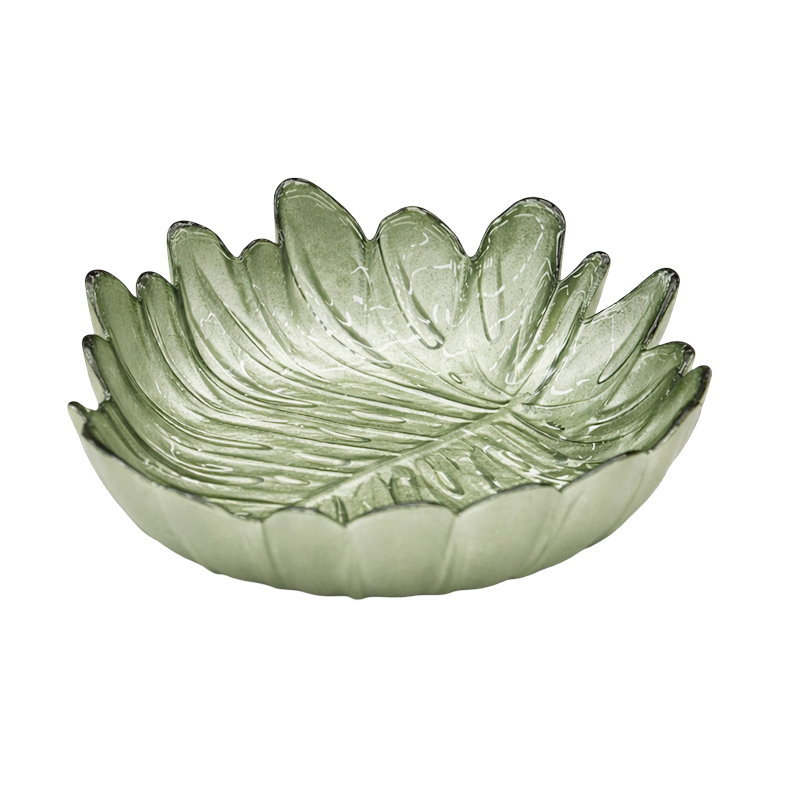 Plato de Vidrio con Diseño de Palma 16cm