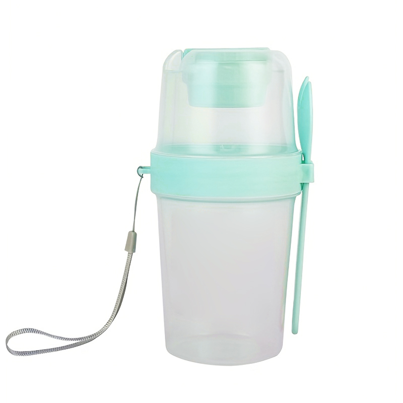 Vaso para Yogurt con Cuchara 870ml Turquesa