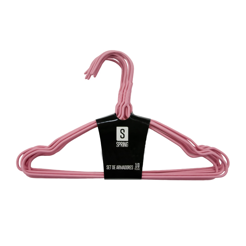 Armador Rosado de Metal para Ropa de Niño 10 Piezas