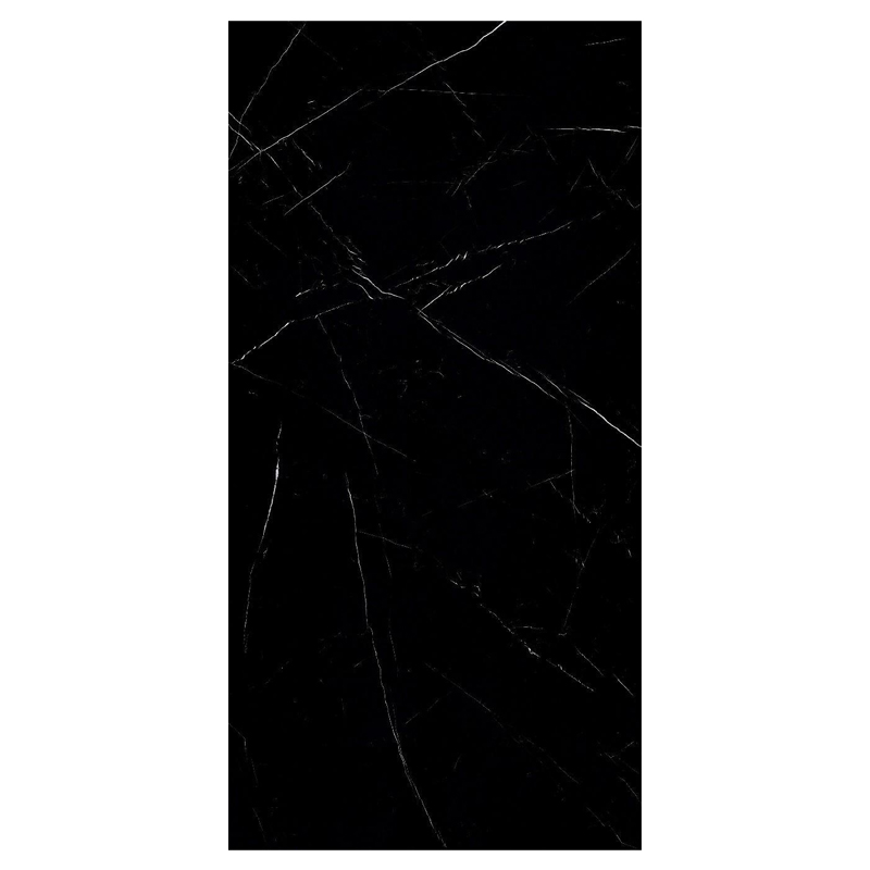 Piedra Sinterizada 160x320cm 12mm Negro Venato Pulido