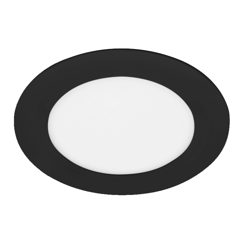 Panel LED Empotrable Redondo Negro de 6W 2700K