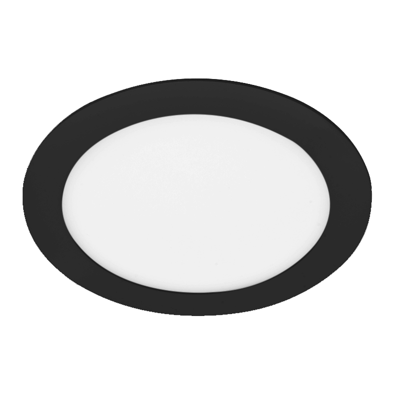 Panel LED Empotrable Redondo Negro de 18W 6500K