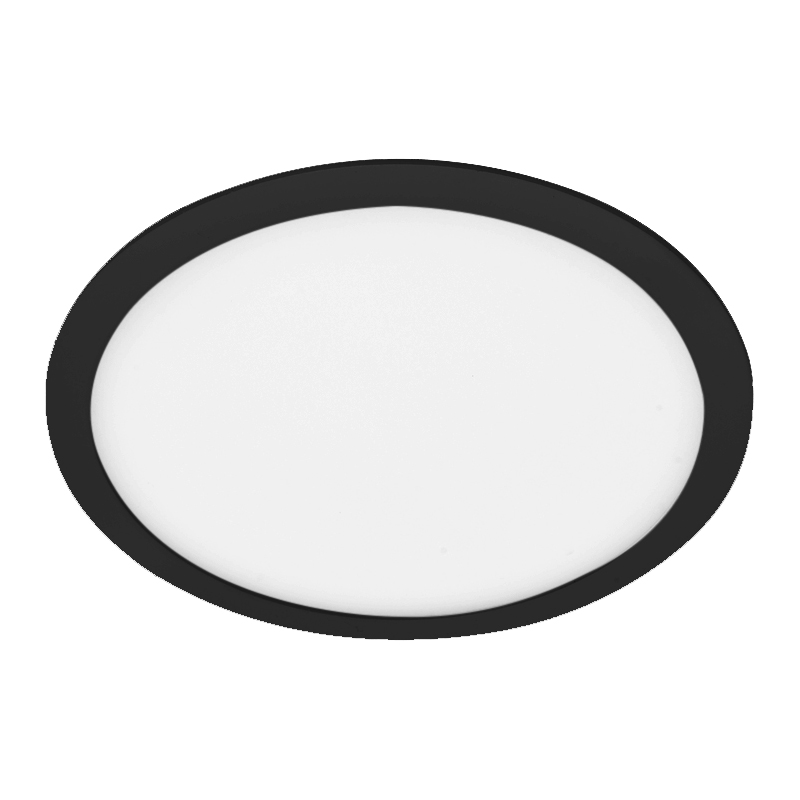 Panel LED Empotrable Redondo Negro de 24W 6500K