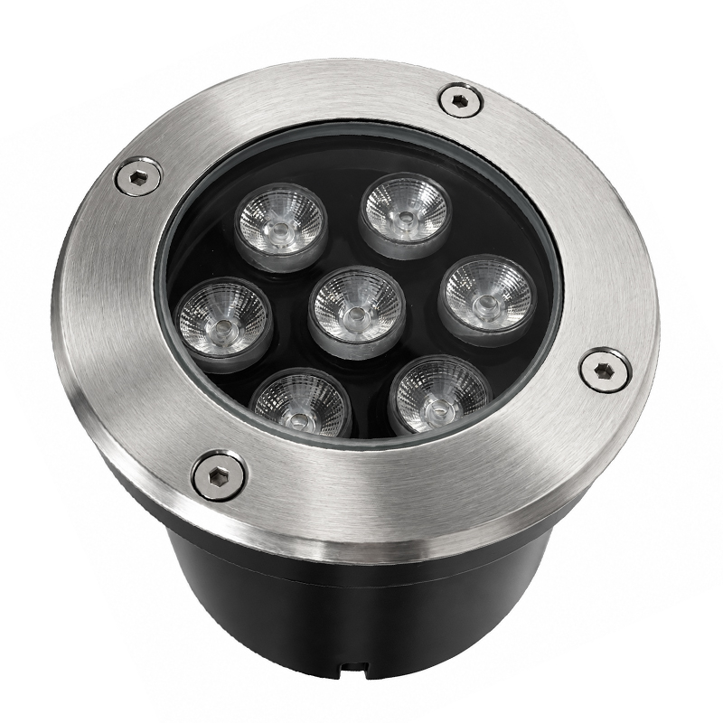 Lámpara de Piso LED Empotrable de Acero Inoxidable de 7W 6500K Luz Día