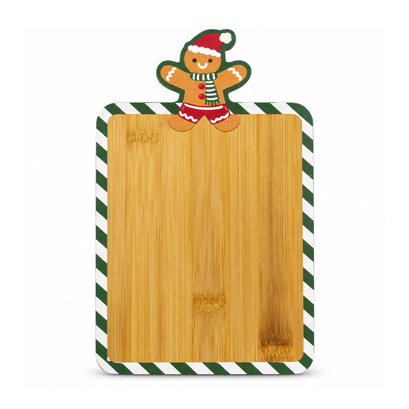 Tabla para Servir Navideña Bambú 15X25cm 